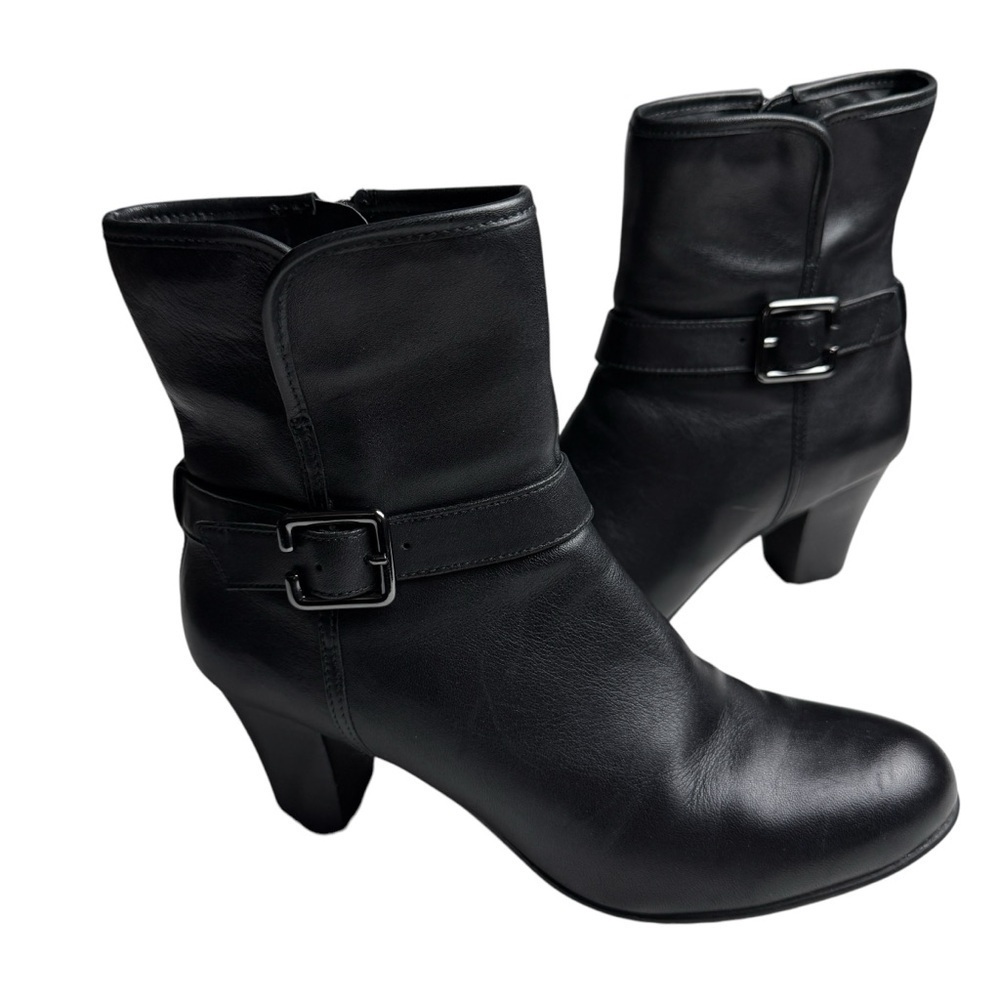 Clarks boots Artisan Waterproof Black Leather Ankle SZ 8M Whimsigoth Witchycore - Picture 9 of 11